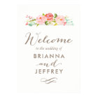 Rose Garden Floral Mariage Affiche de bienvenue