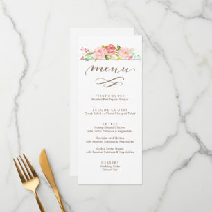 Rose Garden Floral Mariage Menu