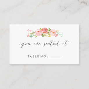 Rose Garden Floral Place Cards Double-Sided