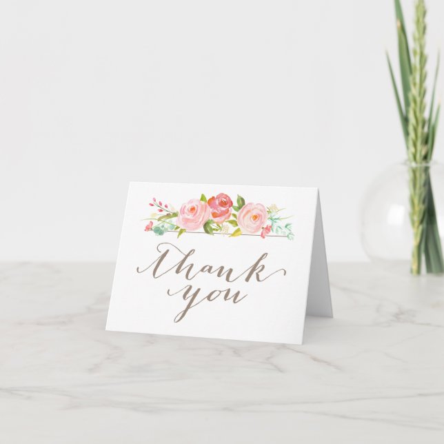 Rose Garden Floral Thank You Card (Front)