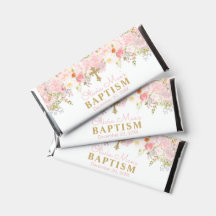 Rose Garden Girl Baptism Chocolate Candy Wrapper