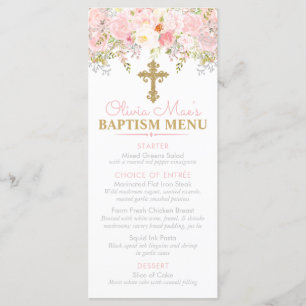 Rose Garden Girl Baptism Custom Event Menu