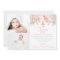 Rose Garden Girl Baptism Two Photo Thank You Card