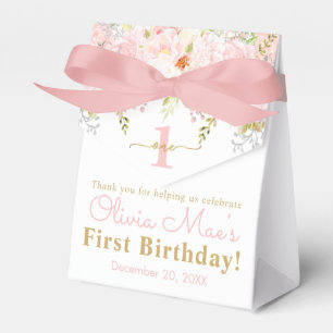 Rose Garden Girl First Birthday Personalized Favor Box