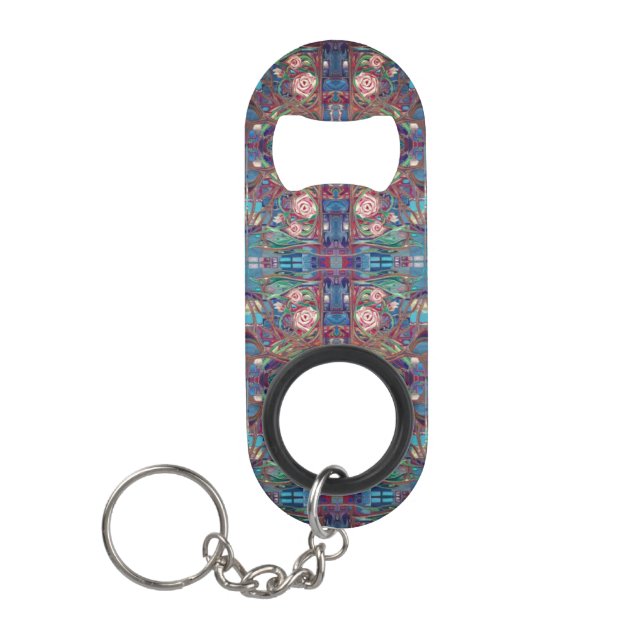 Rose garden keychain bottle opener (Front)