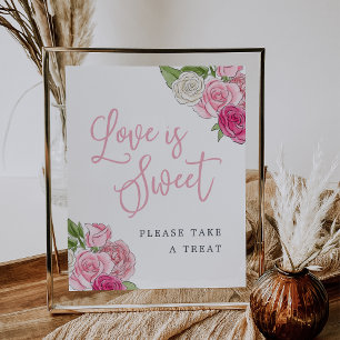 Rosé Garden "Love is Sweet" Favours & Treats Sign
