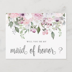 Rose Garden Maid of Honour Invitation Postcard