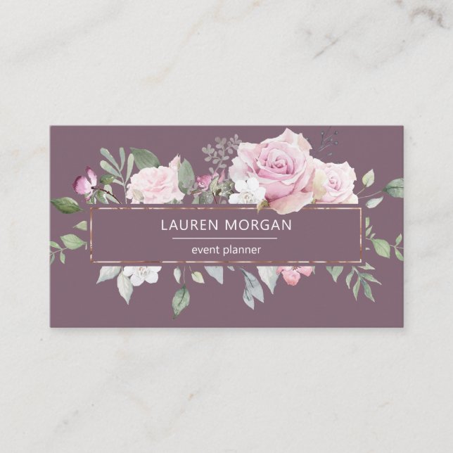 Rose Garden Mauve | Carte de visite (Devant)