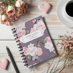 Rose Garden Mauve Personalized Planner<br><div class="desc">Planner featuring gentle blush roses paired with gold stencil leaves on a mauve background. You can find matching items from this collection for office and personal use in our store.</div>