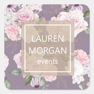Rose Garden Mauve   Personalized Sticker