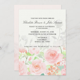 Rose Garden Moderne Floral invitations de mariage