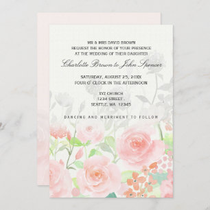 Rose Garden Moderne Floral invitations de mariage