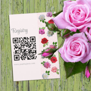 Rose Garden Party Bridal Shower Registry Enclosure Card