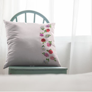 Rose Garden Party Bridal Shower Throw Pillow