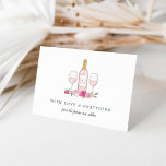 Rosé Garden Personalized Thank You<br><div class="desc">Designed to coordinate with our Rosé Garden wine themed event stationery collection, these chic thank you cards feature a watercolor illustration of a bottle of rosé flanked by two wine glasses on a bed of pink flowers. Personalize the wine bottle with the couple's initials, add two lines of custom text...</div>