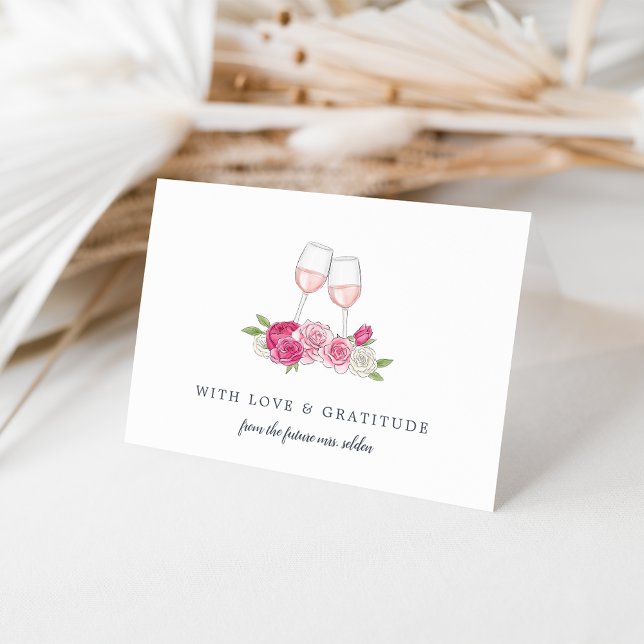 Rosé Garden Personalized Thank You Card (Creator Uploaded)