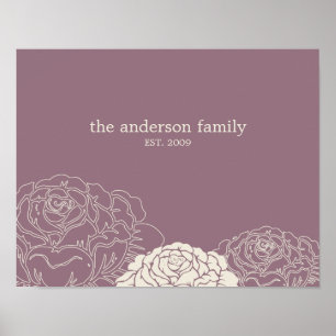Rose Garden Personalized Wall Art - Violet -