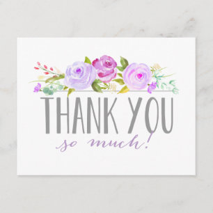 Rose Garden Purple   Thank You Card
