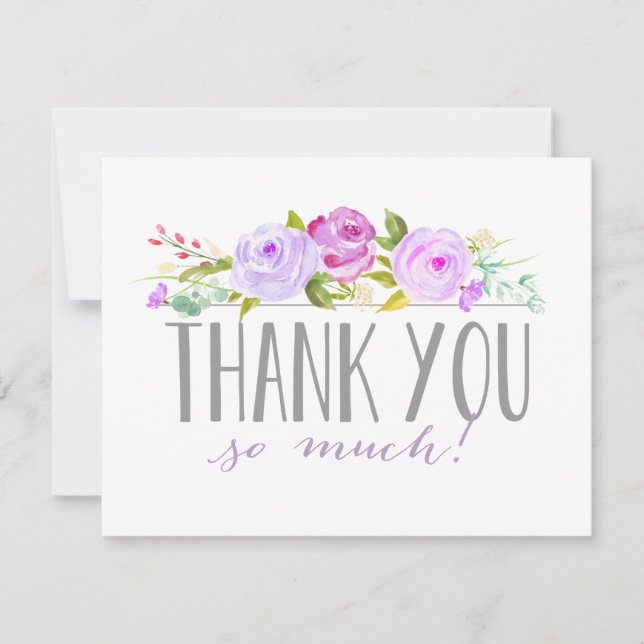 Rose Garden Purple | Thank You Card (Front)