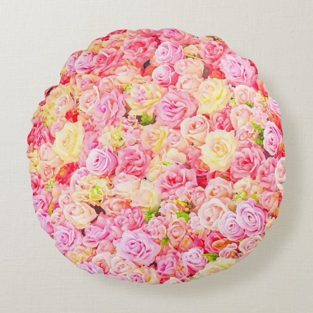 Rose garden round pillow (Front)