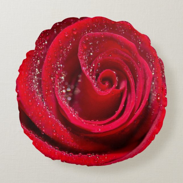 "Rose Garden Serenity : Round Coussin design" (Devant)