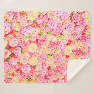Rose garden sherpa blanket