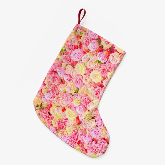 Rose garden small christmas stocking (Front (Hanging))