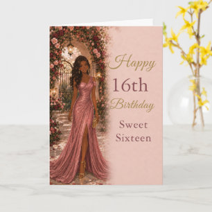 Rose Garden Sweet Sixteen Birthday Card