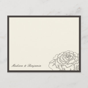 Rose Garden Thank You Card - Charcoal