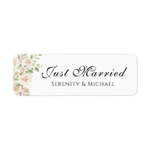 Rose Garden Watercolor Pink Floral Just Married La