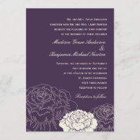 Rose Garden Wedding Invitation - Purple