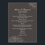 Rose Garden Wedding Menu Card - Charcoal<br><div class="desc">This contemporary Rose Garden collection features beautiful rose silhouettes that add a classy and elegant style to any wedding theme. This design is also available in other colour schemes. Visit berryberrysweet.com for details. Available items in this design: - Wedding Invitations - RSVP card - Table Seating/Place Cards - Wedding Programs...</div>