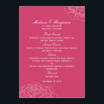 Rose Garden Wedding Menu Card - Pink<br><div class="desc">This contemporary Rose Garden collection features beautiful rose silhouettes that add a classy and elegant style to any wedding theme. This design is also available in other colour schemes. Visit berryberrysweet.com for details. Available items in this design: - Wedding Invitations - RSVP card - Table Seating/Place Cards - Wedding Programs...</div>