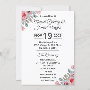 Rose Garden Wedding Program Wide