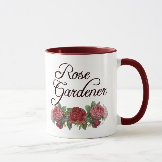 Rose Gardener Saying with Roses Mug (Right)