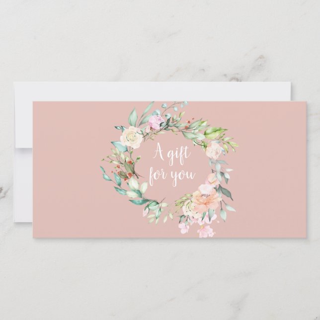 Rose Garland Pink Business Gift Certificate (Front)