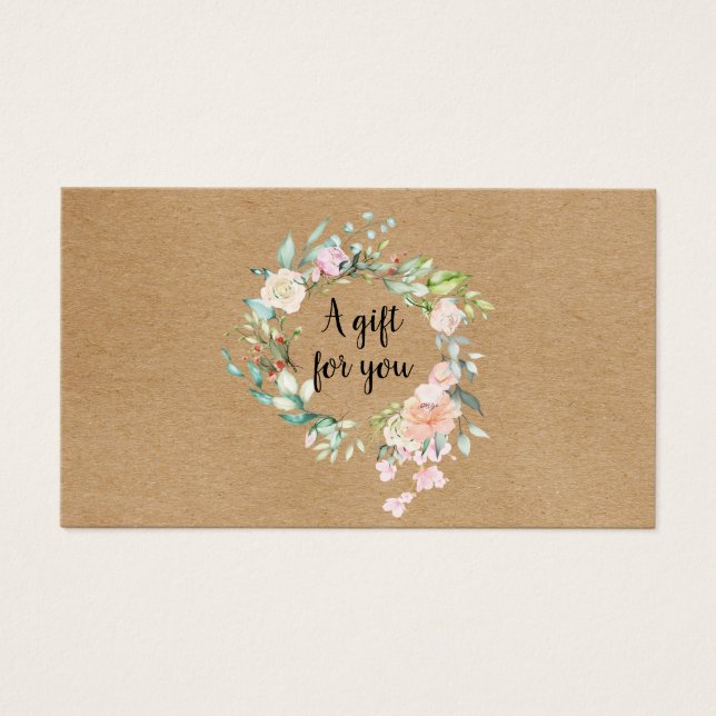 Rose Garland Rustic Kraft Certificat cadeau (Devant)