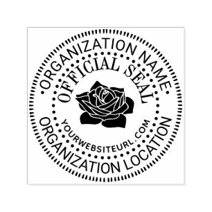 Rose Generic Custom Official Seal Name Loc URL Self-inking Stamp