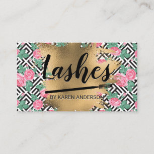 Rose Geometric Pattern   Gold Foil Appointment Card