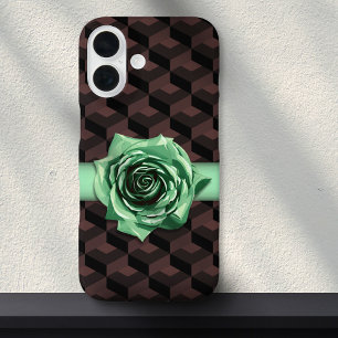 Rose géométrique moderne rétro Coque maximaliste