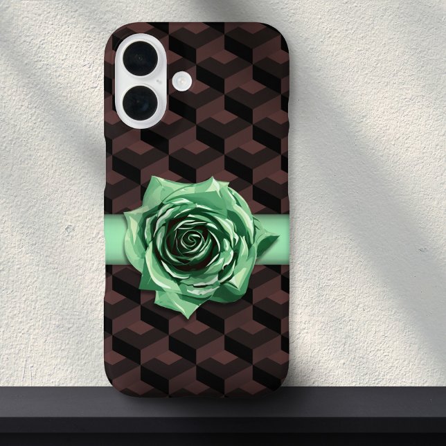 Rose géométrique moderne rétro Coque maximaliste (Créateur téléchargé)