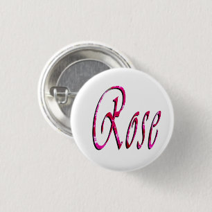Rose Girls Name, 1 Inch Round Button