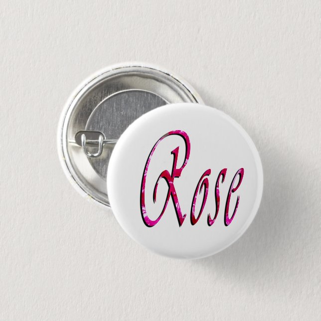 Rose Girls Name, 1 Inch Round Button (Front & Back)