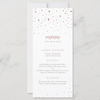 Rose Glitter Classic Wedding Menu