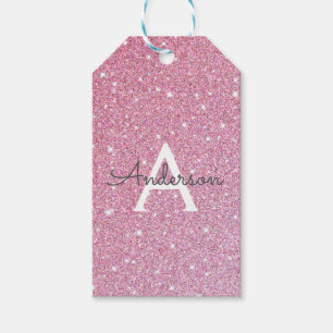 Rose Glitter Name Gift Tags