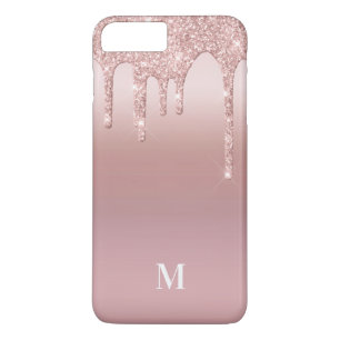 Rose Glitter Ombre Pink Blush Monogram Case-Mate iPhone Case