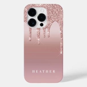 Rose Glitter Ombre Pink Blush Name Case-Mate iPhone 14 Pro Case