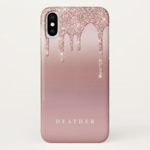 Rose Glitter Ombre Pink Blush Name Case-Mate iPhone Case