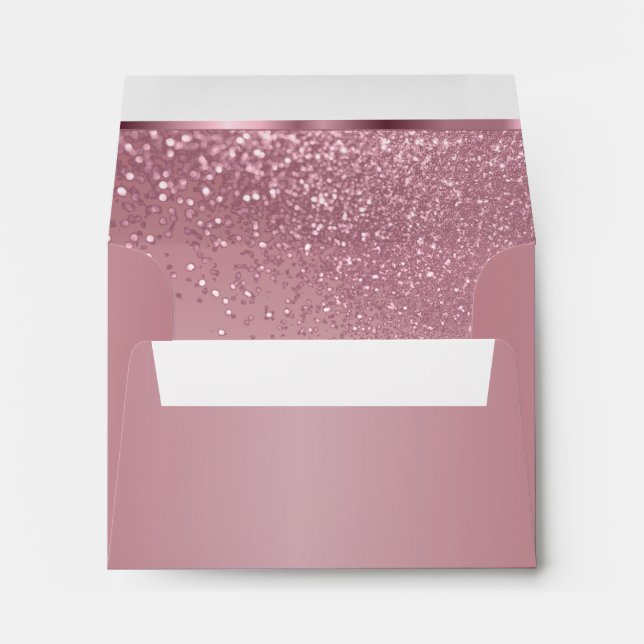Rose Glitter on Ombre Rose Background Envelope (Back (Bottom))