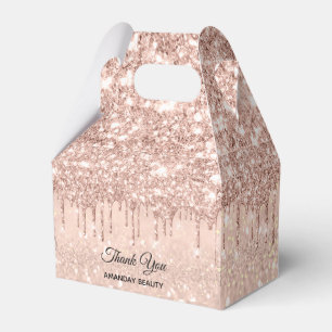 Rose Glitter Sweet 16th Bridal Wedding Favour Drip Favor Box